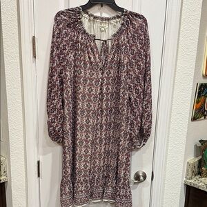 Max Studio Cream and Rust Patterned Dress